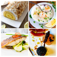 Menu NOëL (en 5 services) avec le bar en plat